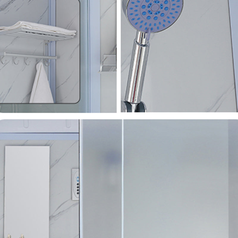 Tempered Glass Shower Stall Black Shower Stall with Towel Bar and Light Clearhalo 'Bathroom Remodel & Bathroom Fixtures' 'Home Improvement' 'home_improvement' 'home_improvement_shower_stalls_enclosures' 'Shower Stalls & Enclosures' 'shower_stalls_enclosures' 'Showers & Bathtubs' 7161747