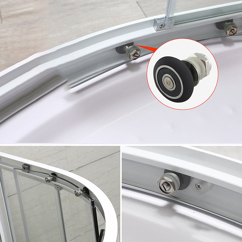 Round Shower Kit Tempered Glass Shower Enclosure with Door Handle Clearhalo 'Bathroom Remodel & Bathroom Fixtures' 'Home Improvement' 'home_improvement' 'home_improvement_shower_stalls_enclosures' 'Shower Stalls & Enclosures' 'shower_stalls_enclosures' 'Showers & Bathtubs' 7161767