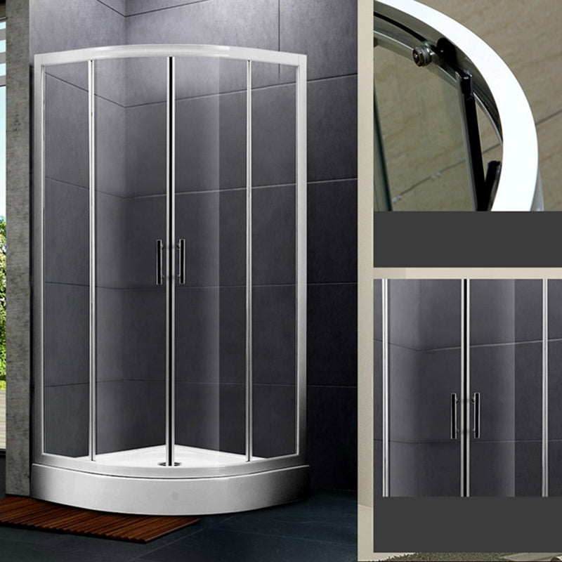 Round Shower Kit Tempered Glass Shower Enclosure with Door Handle Clearhalo 'Bathroom Remodel & Bathroom Fixtures' 'Home Improvement' 'home_improvement' 'home_improvement_shower_stalls_enclosures' 'Shower Stalls & Enclosures' 'shower_stalls_enclosures' 'Showers & Bathtubs' 7161770