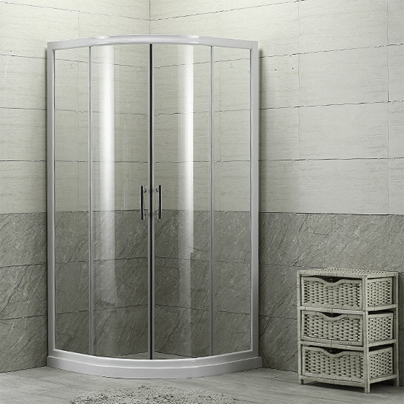 Round Shower Kit Tempered Glass Shower Enclosure with Door Handle No Clearhalo 'Bathroom Remodel & Bathroom Fixtures' 'Home Improvement' 'home_improvement' 'home_improvement_shower_stalls_enclosures' 'Shower Stalls & Enclosures' 'shower_stalls_enclosures' 'Showers & Bathtubs' 7161776