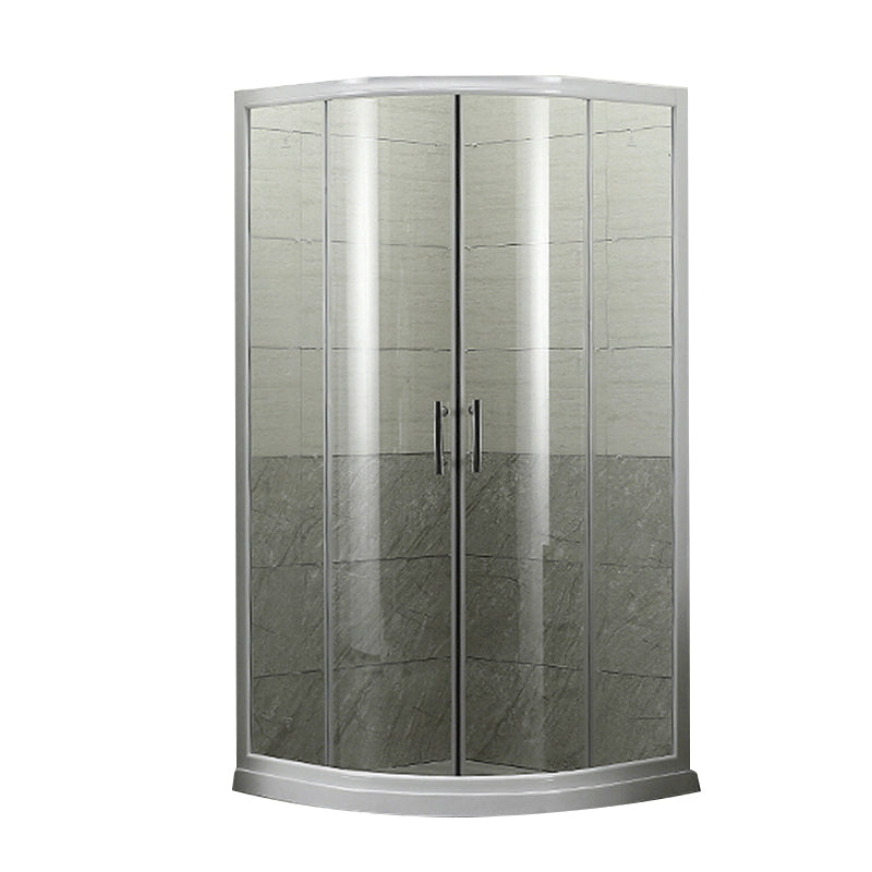 Round Shower Kit Tempered Glass Shower Enclosure with Door Handle Clearhalo 'Bathroom Remodel & Bathroom Fixtures' 'Home Improvement' 'home_improvement' 'home_improvement_shower_stalls_enclosures' 'Shower Stalls & Enclosures' 'shower_stalls_enclosures' 'Showers & Bathtubs' 7161777