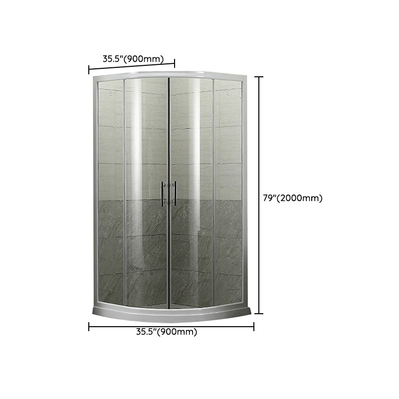 Round Shower Kit Tempered Glass Shower Enclosure with Door Handle Clearhalo 'Bathroom Remodel & Bathroom Fixtures' 'Home Improvement' 'home_improvement' 'home_improvement_shower_stalls_enclosures' 'Shower Stalls & Enclosures' 'shower_stalls_enclosures' 'Showers & Bathtubs' 7161781