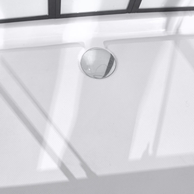 Black Framed Shower Enclosure Single Sliding Square Shower Kit Clearhalo 'Bathroom Remodel & Bathroom Fixtures' 'Home Improvement' 'home_improvement' 'home_improvement_shower_stalls_enclosures' 'Shower Stalls & Enclosures' 'shower_stalls_enclosures' 'Showers & Bathtubs' 7161792