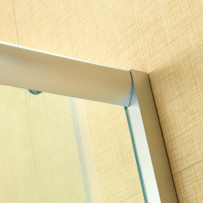 Double Sliding Shower Enclosure Semi-Frameless Corner Shower Enclosure Clearhalo 'Bathroom Remodel & Bathroom Fixtures' 'Home Improvement' 'home_improvement' 'home_improvement_shower_stalls_enclosures' 'Shower Stalls & Enclosures' 'shower_stalls_enclosures' 'Showers & Bathtubs' 7161801