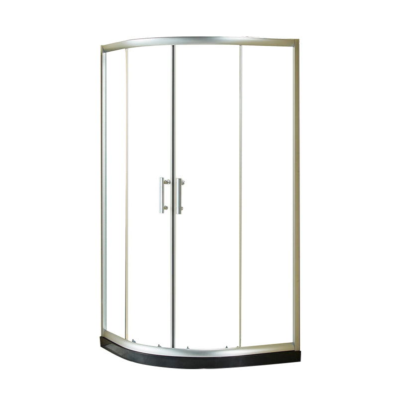 Double Sliding Shower Enclosure Semi-Frameless Corner Shower Enclosure Clearhalo 'Bathroom Remodel & Bathroom Fixtures' 'Home Improvement' 'home_improvement' 'home_improvement_shower_stalls_enclosures' 'Shower Stalls & Enclosures' 'shower_stalls_enclosures' 'Showers & Bathtubs' 7161804