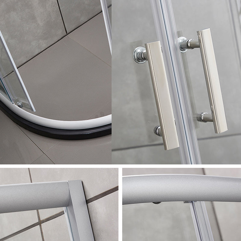 Double Sliding Shower Enclosure Semi-Frameless Corner Shower Enclosure Clearhalo 'Bathroom Remodel & Bathroom Fixtures' 'Home Improvement' 'home_improvement' 'home_improvement_shower_stalls_enclosures' 'Shower Stalls & Enclosures' 'shower_stalls_enclosures' 'Showers & Bathtubs' 7161806