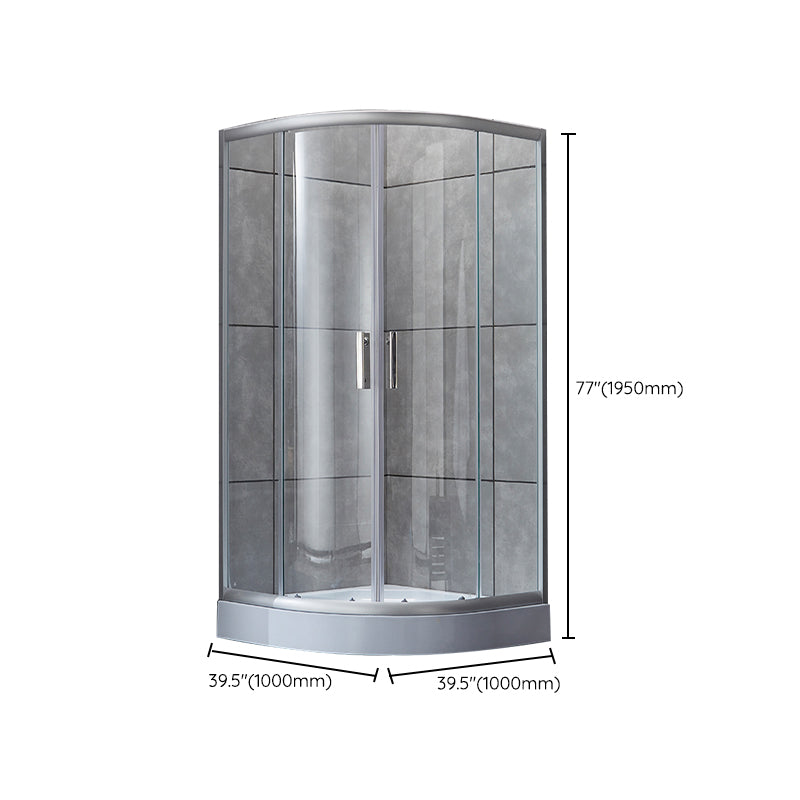 Double Sliding Shower Enclosure Semi-Frameless Corner Shower Enclosure Clearhalo 'Bathroom Remodel & Bathroom Fixtures' 'Home Improvement' 'home_improvement' 'home_improvement_shower_stalls_enclosures' 'Shower Stalls & Enclosures' 'shower_stalls_enclosures' 'Showers & Bathtubs' 7161821