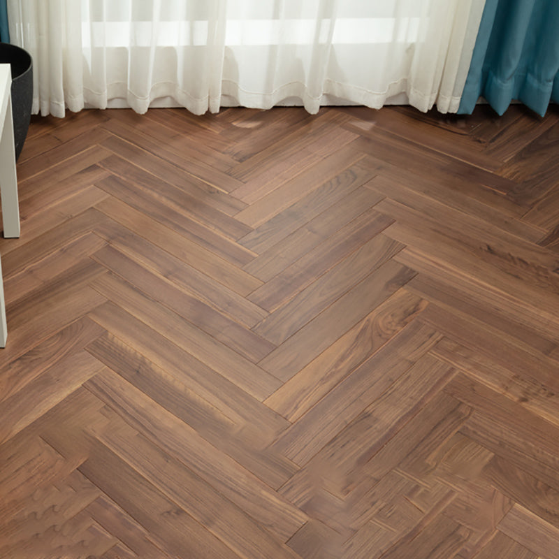 Contemporary Laminate Click-Lock Stain Resistant Laminate Flooring 15mm Thickness Walnut Herringbone Clearhalo 'Flooring 'Home Improvement' 'home_improvement' 'home_improvement_laminate_flooring' 'Laminate Flooring' 'laminate_flooring' Walls and Ceiling' 7164502