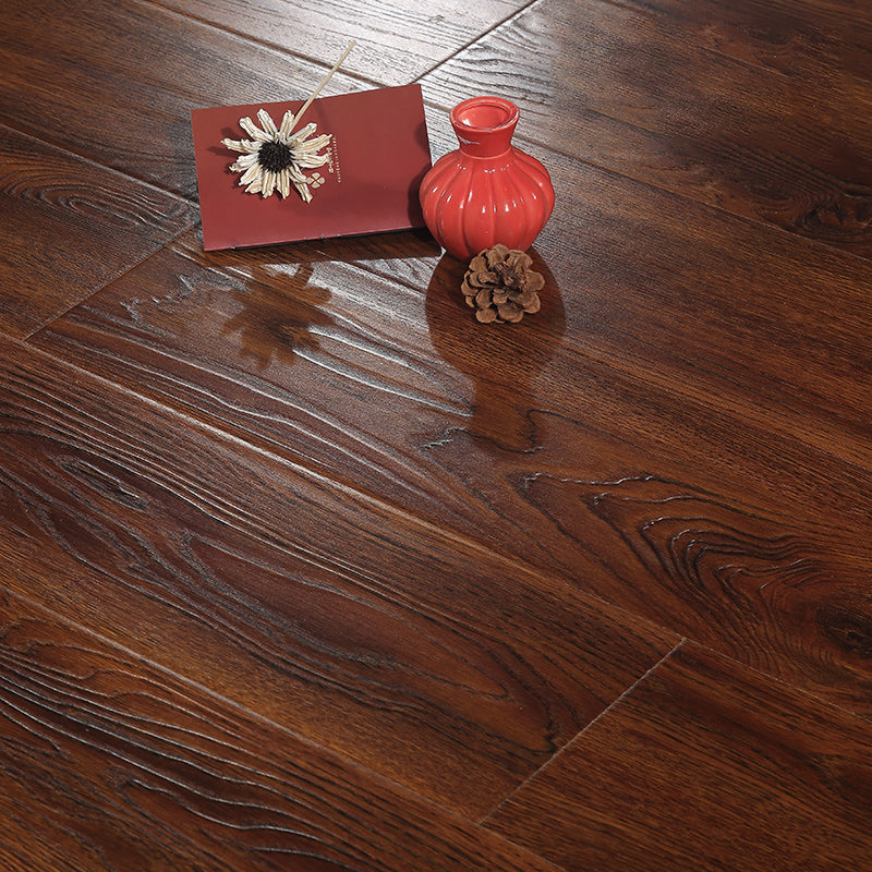 Modern Laminate Plank Flooring Click Lock 12mm or Greater Thickness Laminate Dark Wood Clearhalo 'Flooring 'Home Improvement' 'home_improvement' 'home_improvement_laminate_flooring' 'Laminate Flooring' 'laminate_flooring' Walls and Ceiling' 7164680