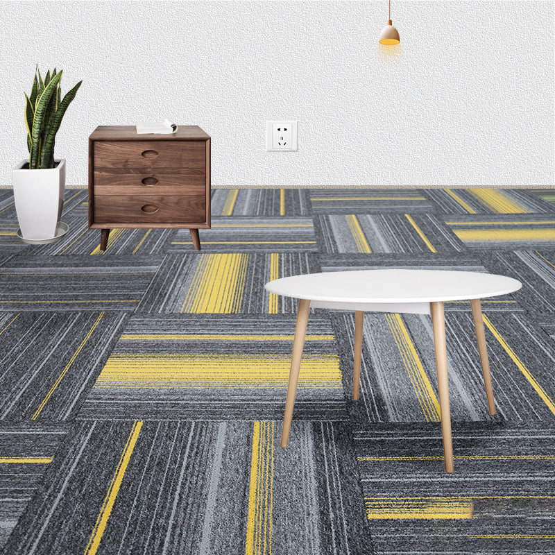 Indoor Carpet Floor Tile Level Loop Non-Skid Fire Resistant Living Room Yellow Clearhalo 'Carpet Tiles & Carpet Squares' 'carpet_tiles_carpet_squares' 'Flooring 'Home Improvement' 'home_improvement' 'home_improvement_carpet_tiles_carpet_squares' Walls and Ceiling' 7164773