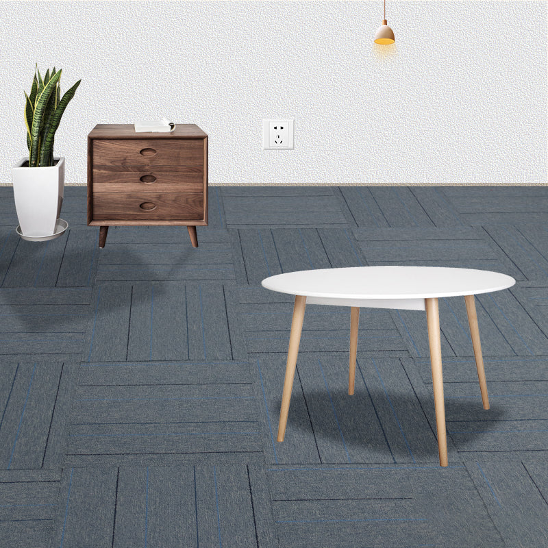 Indoor Carpet Floor Tile Level Loop Non-Skid Fire Resistant Living Room Blue Clearhalo 'Carpet Tiles & Carpet Squares' 'carpet_tiles_carpet_squares' 'Flooring 'Home Improvement' 'home_improvement' 'home_improvement_carpet_tiles_carpet_squares' Walls and Ceiling' 7164776