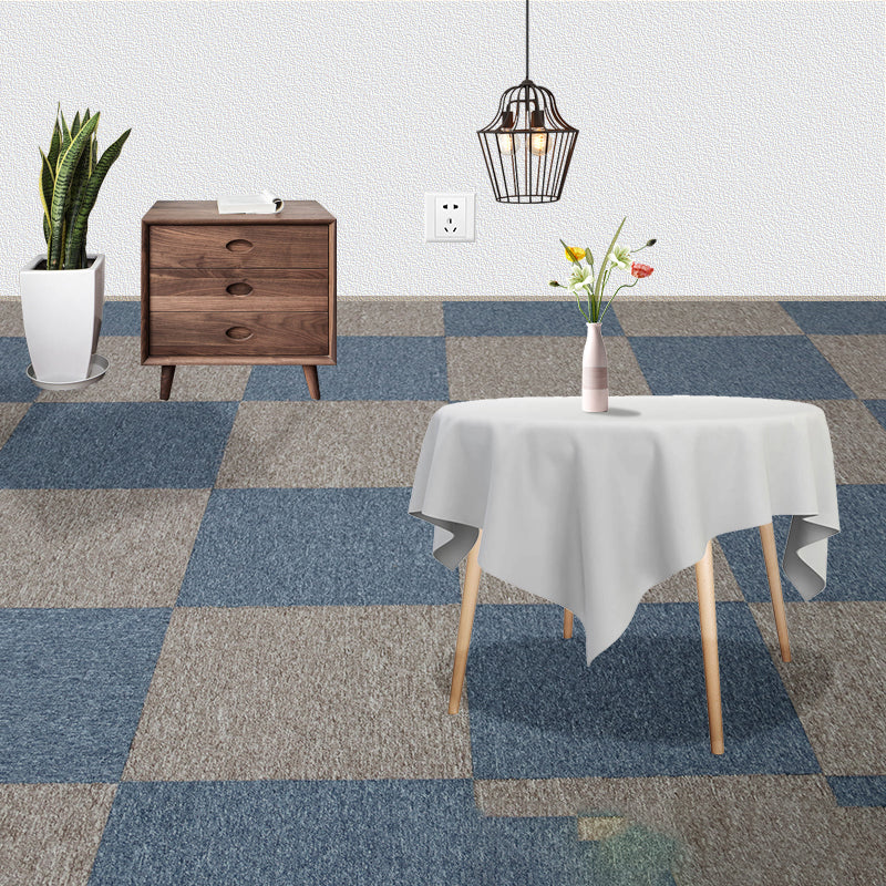 Indoor Carpet Floor Tile Level Loop Non-Skid Fire Resistant Living Room Blue-Brown Clearhalo 'Carpet Tiles & Carpet Squares' 'carpet_tiles_carpet_squares' 'Flooring 'Home Improvement' 'home_improvement' 'home_improvement_carpet_tiles_carpet_squares' Walls and Ceiling' 7164781