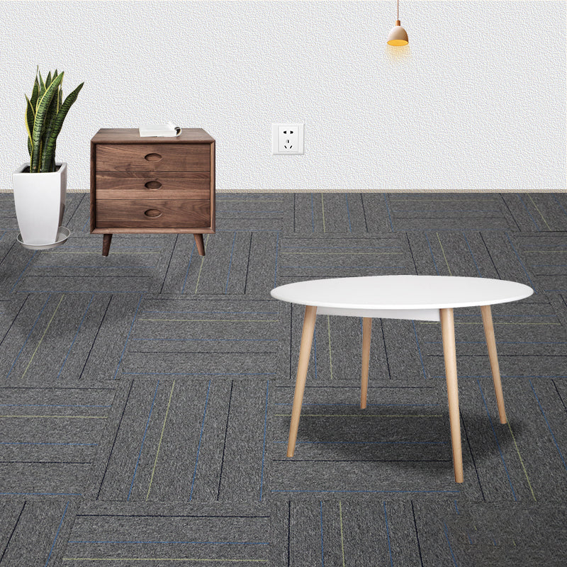 Indoor Carpet Floor Tile Level Loop Non-Skid Fire Resistant Living Room Gray-Yellow Clearhalo 'Carpet Tiles & Carpet Squares' 'carpet_tiles_carpet_squares' 'Flooring 'Home Improvement' 'home_improvement' 'home_improvement_carpet_tiles_carpet_squares' Walls and Ceiling' 7164785