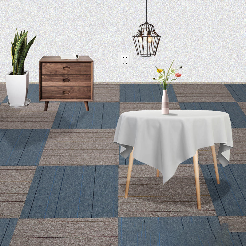 Indoor Carpet Floor Tile Level Loop Non-Skid Fire Resistant Living Room Brown Blue Clearhalo 'Carpet Tiles & Carpet Squares' 'carpet_tiles_carpet_squares' 'Flooring 'Home Improvement' 'home_improvement' 'home_improvement_carpet_tiles_carpet_squares' Walls and Ceiling' 7164789