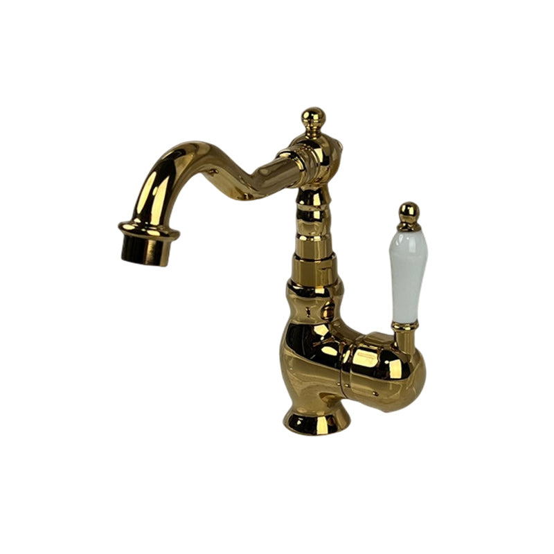 Glam Brass Bathroom Sink Faucet with 1-Handle Vessel Sink Bathroom Faucet Clearhalo 'Bathroom Remodel & Bathroom Fixtures' 'Bathroom Sink Faucets' 'Bathroom Sinks & Faucet Components' 'bathroom_sink_faucets' 'Home Improvement' 'home_improvement' 'home_improvement_bathroom_sink_faucets' 7164795