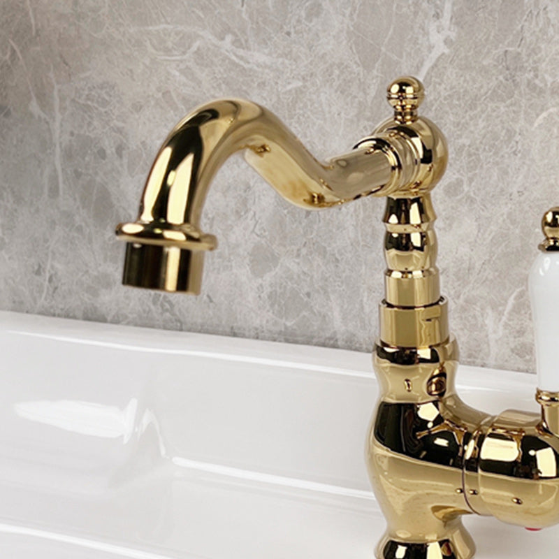 Glam Brass Bathroom Sink Faucet with 1-Handle Vessel Sink Bathroom Faucet Clearhalo 'Bathroom Remodel & Bathroom Fixtures' 'Bathroom Sink Faucets' 'Bathroom Sinks & Faucet Components' 'bathroom_sink_faucets' 'Home Improvement' 'home_improvement' 'home_improvement_bathroom_sink_faucets' 7164796