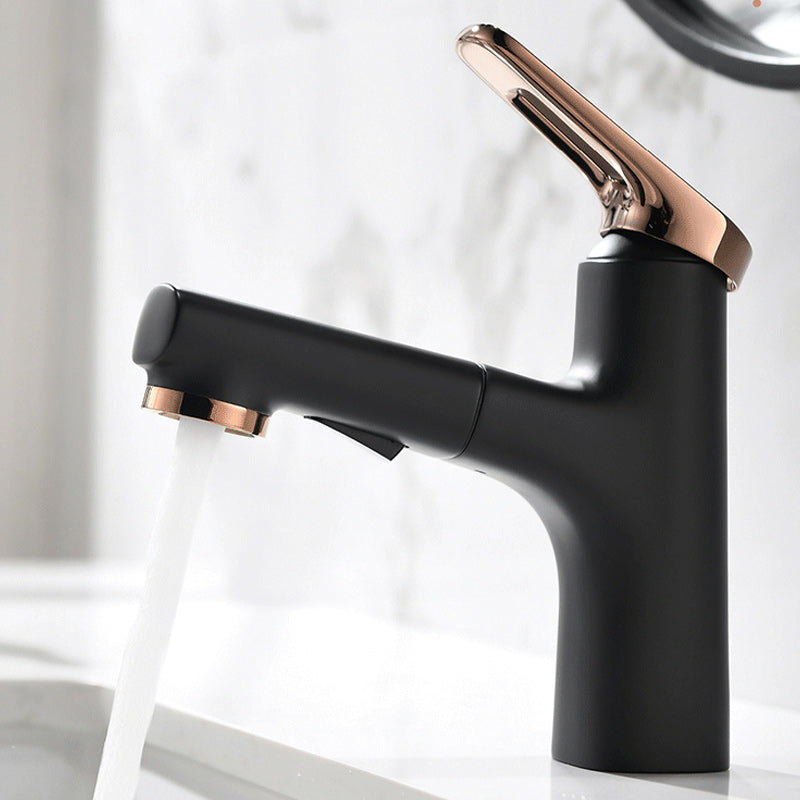 Square Low Arc Sink Faucet with Single Hole Bathroom Brass Sink Faucet Clearhalo 'Bathroom Remodel & Bathroom Fixtures' 'Bathroom Sink Faucets' 'Bathroom Sinks & Faucet Components' 'bathroom_sink_faucets' 'Home Improvement' 'home_improvement' 'home_improvement_bathroom_sink_faucets' 7164805