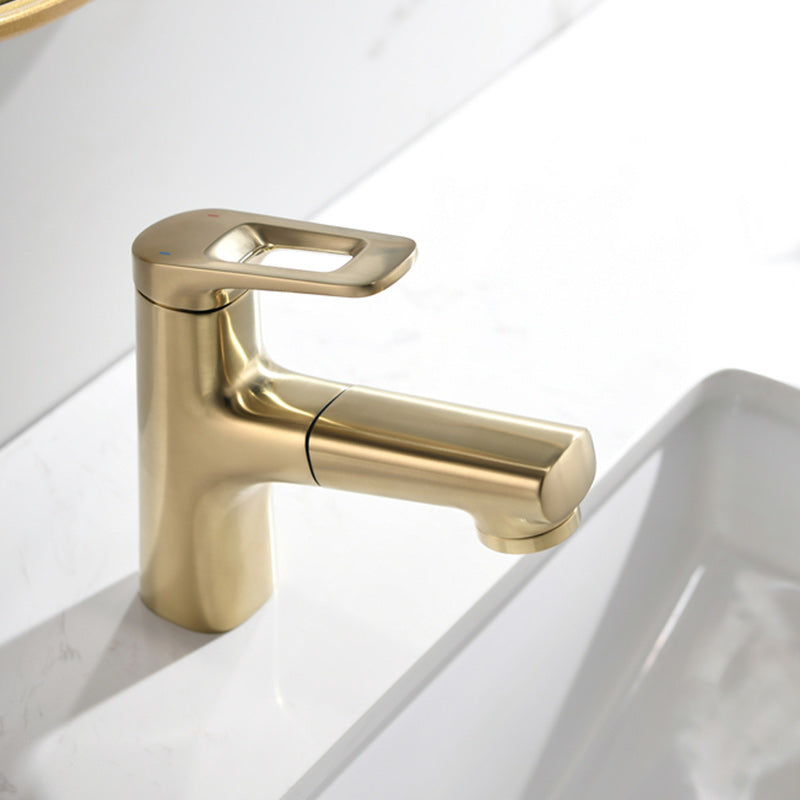 Square Low Arc Sink Faucet with Single Hole Bathroom Brass Sink Faucet Clearhalo 'Bathroom Remodel & Bathroom Fixtures' 'Bathroom Sink Faucets' 'Bathroom Sinks & Faucet Components' 'bathroom_sink_faucets' 'Home Improvement' 'home_improvement' 'home_improvement_bathroom_sink_faucets' 7164809