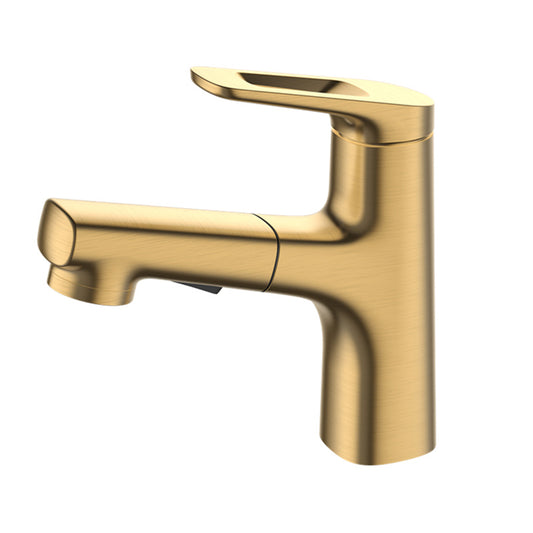 Square Low Arc Sink Faucet with Single Hole Bathroom Brass Sink Faucet Clearhalo 'Bathroom Remodel & Bathroom Fixtures' 'Bathroom Sink Faucets' 'Bathroom Sinks & Faucet Components' 'bathroom_sink_faucets' 'Home Improvement' 'home_improvement' 'home_improvement_bathroom_sink_faucets' 7164811