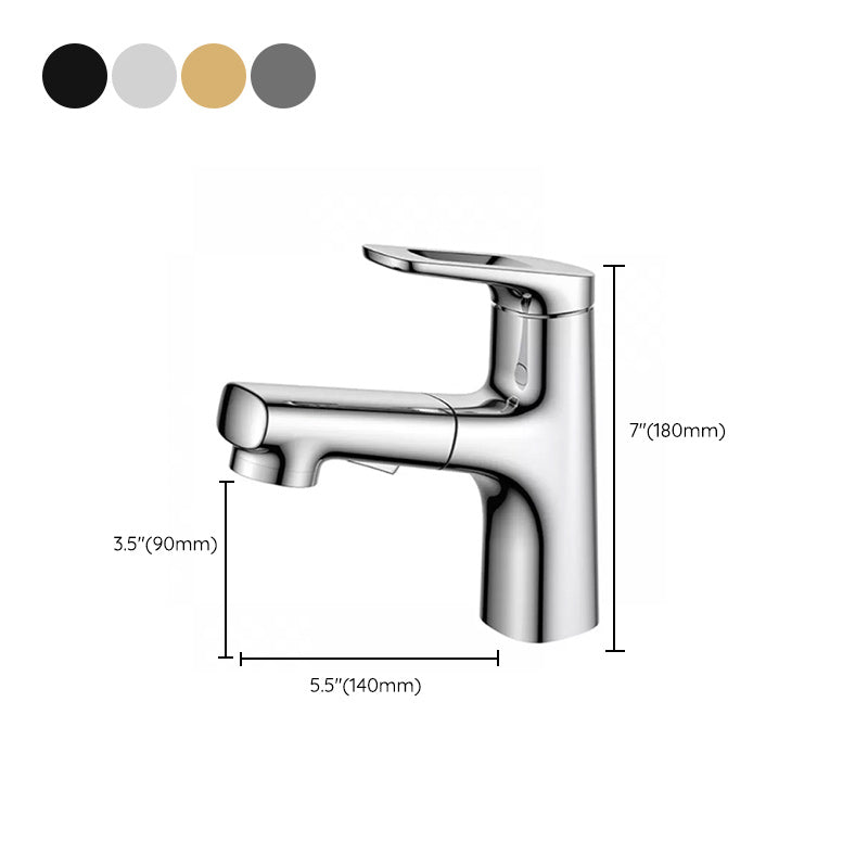 Square Low Arc Sink Faucet with Single Hole Bathroom Brass Sink Faucet Clearhalo 'Bathroom Remodel & Bathroom Fixtures' 'Bathroom Sink Faucets' 'Bathroom Sinks & Faucet Components' 'bathroom_sink_faucets' 'Home Improvement' 'home_improvement' 'home_improvement_bathroom_sink_faucets' 7164818