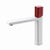 Modern Bathroom Sink Faucet with Single Handle Brass Square Faucet Red Short Clearhalo 'Bathroom Remodel & Bathroom Fixtures' 'Bathroom Sink Faucets' 'Bathroom Sinks & Faucet Components' 'bathroom_sink_faucets' 'Home Improvement' 'home_improvement' 'home_improvement_bathroom_sink_faucets' 7164874