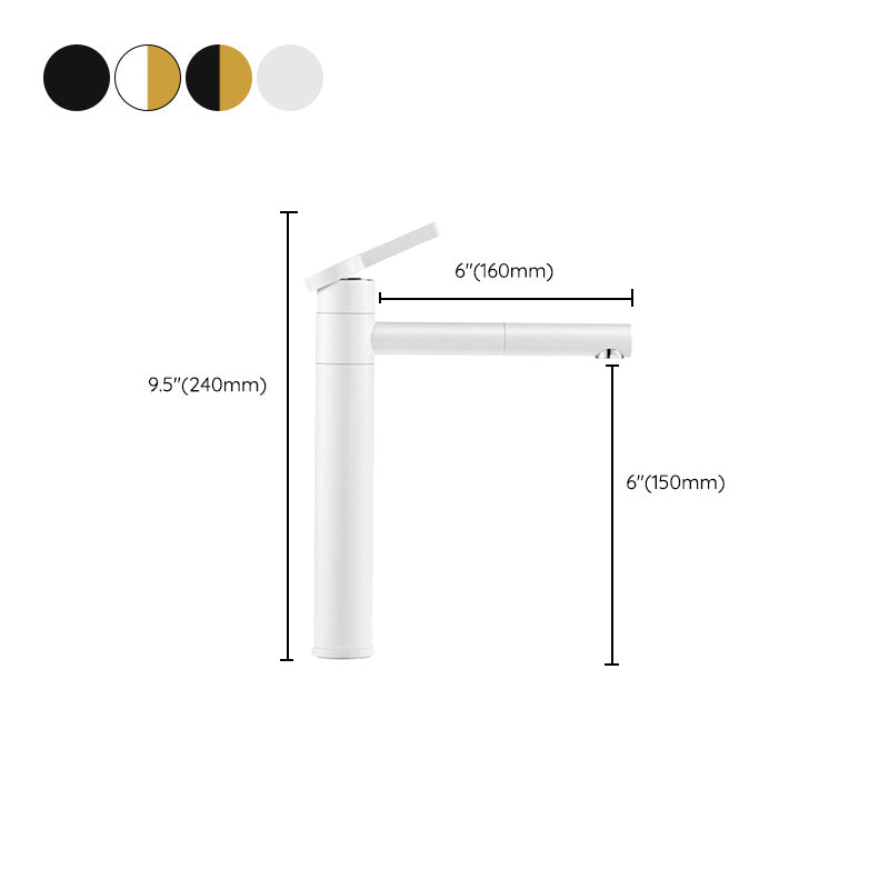 Swivel Spout Bathroom Sink Faucet with Single Handle Brass Faucet Clearhalo 'Bathroom Remodel & Bathroom Fixtures' 'Bathroom Sink Faucets' 'Bathroom Sinks & Faucet Components' 'bathroom_sink_faucets' 'Home Improvement' 'home_improvement' 'home_improvement_bathroom_sink_faucets' 7164915