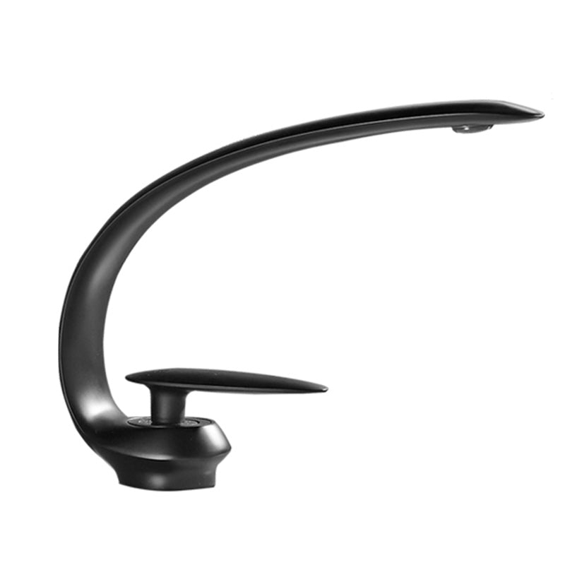 Luxury Single Handle Sink Faucet Brass Bathroom Gooseneck Faucet Clearhalo 'Bathroom Remodel & Bathroom Fixtures' 'Bathroom Sink Faucets' 'Bathroom Sinks & Faucet Components' 'bathroom_sink_faucets' 'Home Improvement' 'home_improvement' 'home_improvement_bathroom_sink_faucets' 7164925