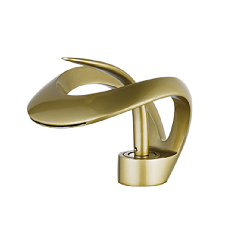 Luxury Single Handle Sink Faucet Brass Bathroom Novel Shape Faucet Clearhalo 'Bathroom Remodel & Bathroom Fixtures' 'Bathroom Sink Faucets' 'Bathroom Sinks & Faucet Components' 'bathroom_sink_faucets' 'Home Improvement' 'home_improvement' 'home_improvement_bathroom_sink_faucets' 7164946