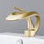 Luxury Single Handle Sink Faucet Brass Bathroom Novel Shape Faucet Gold Low Style Clearhalo 'Bathroom Remodel & Bathroom Fixtures' 'Bathroom Sink Faucets' 'Bathroom Sinks & Faucet Components' 'bathroom_sink_faucets' 'Home Improvement' 'home_improvement' 'home_improvement_bathroom_sink_faucets' 7164949
