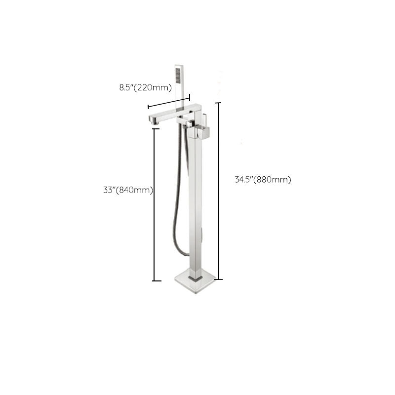 Modern Freestanding Bathtub Faucet Copper Floor Mounted Lever Handle Tub Faucet Trim Clearhalo 'Bathroom Remodel & Bathroom Fixtures' 'Bathtub Faucets' 'bathtub_faucets' 'Home Improvement' 'home_improvement' 'home_improvement_bathtub_faucets' 7165019