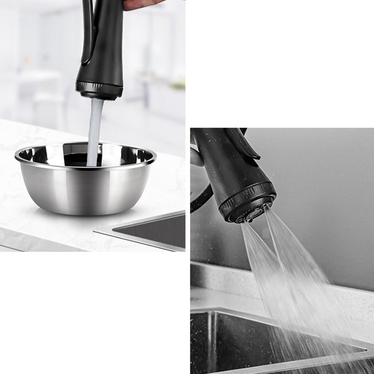 Contemporary Two Handles Kitchen Faucet Double Faucet 1-Hold Faucet Clearhalo 'Home Improvement' 'home_improvement' 'home_improvement_kitchen_faucets' 'Kitchen Faucets' 'Kitchen Remodel & Kitchen Fixtures' 'Kitchen Sinks & Faucet Components' 'kitchen_faucets' 7165055