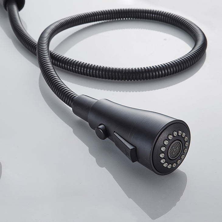 Modern Pull Down Single Handle Kitchen Faucet 1-Hold Profile Faucet Clearhalo 'Home Improvement' 'home_improvement' 'home_improvement_kitchen_faucets' 'Kitchen Faucets' 'Kitchen Remodel & Kitchen Fixtures' 'Kitchen Sinks & Faucet Components' 'kitchen_faucets' 7165140