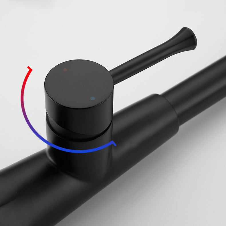 Modern Pull Down Single Handle Kitchen Faucet 1-Hold Profile Faucet Clearhalo 'Home Improvement' 'home_improvement' 'home_improvement_kitchen_faucets' 'Kitchen Faucets' 'Kitchen Remodel & Kitchen Fixtures' 'Kitchen Sinks & Faucet Components' 'kitchen_faucets' 7165142