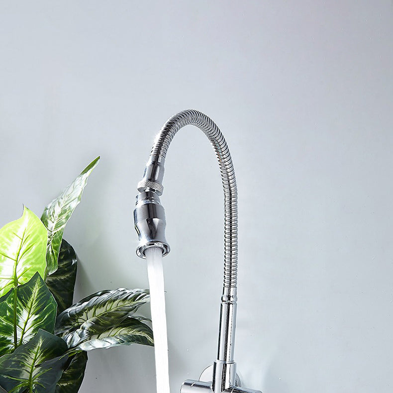 Modern Wall Mounted Bar Faucet Single Lever High Profile Kitchen Faucet Clearhalo 'Home Improvement' 'home_improvement' 'home_improvement_kitchen_faucets' 'Kitchen Faucets' 'Kitchen Remodel & Kitchen Fixtures' 'Kitchen Sinks & Faucet Components' 'kitchen_faucets' 7165178