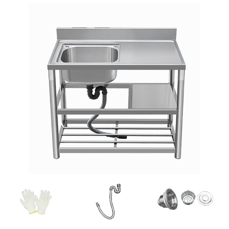 Modern Style Kitchen Sink All-in-one Stainless Steel Kitchen Sink with Drain Assembly 31"L x 20"W x 31"H Sink Only Left Clearhalo 'Home Improvement' 'home_improvement' 'home_improvement_kitchen_sinks' 'Kitchen Remodel & Kitchen Fixtures' 'Kitchen Sinks & Faucet Components' 'Kitchen Sinks' 'kitchen_sinks' 7165272