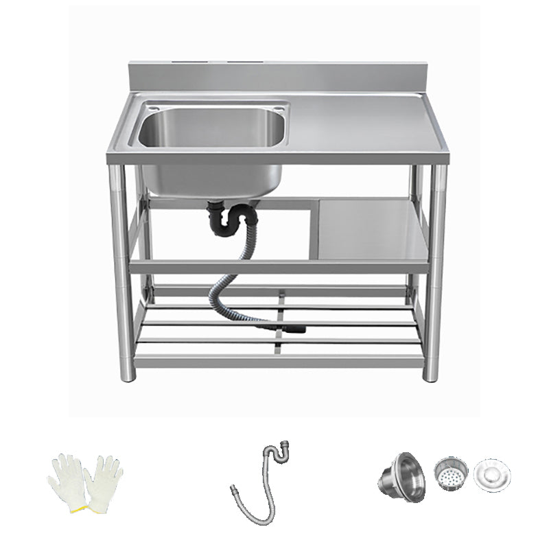 Modern Style Kitchen Sink All-in-one Stainless Steel Kitchen Sink with Drain Assembly 27.5"L x 20"W x 35"H Sink Only Left Clearhalo 'Home Improvement' 'home_improvement' 'home_improvement_kitchen_sinks' 'Kitchen Remodel & Kitchen Fixtures' 'Kitchen Sinks & Faucet Components' 'Kitchen Sinks' 'kitchen_sinks' 7165273