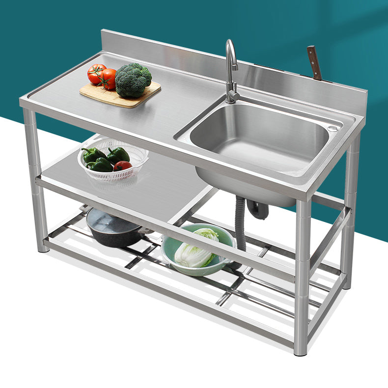 Modern Style Kitchen Sink All-in-one Stainless Steel Kitchen Sink with Drain Assembly Clearhalo 'Home Improvement' 'home_improvement' 'home_improvement_kitchen_sinks' 'Kitchen Remodel & Kitchen Fixtures' 'Kitchen Sinks & Faucet Components' 'Kitchen Sinks' 'kitchen_sinks' 7165274