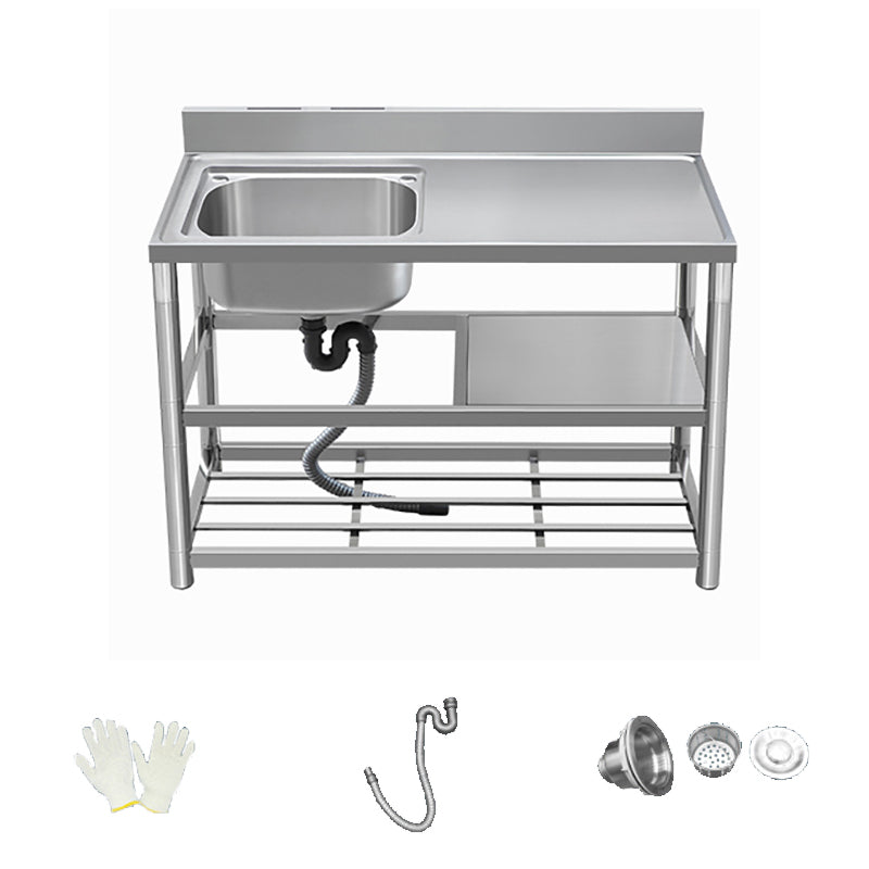 Modern Style Kitchen Sink All-in-one Stainless Steel Kitchen Sink with Drain Assembly 43"L x 20"W x 31.5"H Sink Only Left Clearhalo 'Home Improvement' 'home_improvement' 'home_improvement_kitchen_sinks' 'Kitchen Remodel & Kitchen Fixtures' 'Kitchen Sinks & Faucet Components' 'Kitchen Sinks' 'kitchen_sinks' 7165278