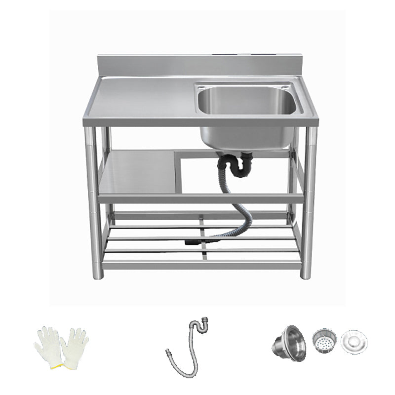 Modern Style Kitchen Sink All-in-one Stainless Steel Kitchen Sink with Drain Assembly 31"L x 20"W x 31"H Sink Only Right Clearhalo 'Home Improvement' 'home_improvement' 'home_improvement_kitchen_sinks' 'Kitchen Remodel & Kitchen Fixtures' 'Kitchen Sinks & Faucet Components' 'Kitchen Sinks' 'kitchen_sinks' 7165284