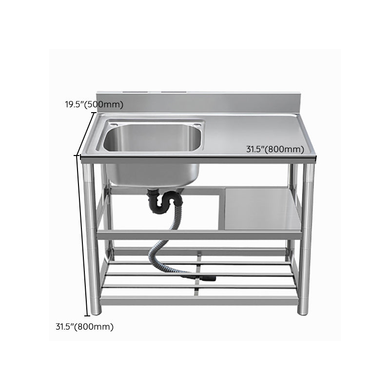 Modern Style Kitchen Sink All-in-one Stainless Steel Kitchen Sink with Drain Assembly Clearhalo 'Home Improvement' 'home_improvement' 'home_improvement_kitchen_sinks' 'Kitchen Remodel & Kitchen Fixtures' 'Kitchen Sinks & Faucet Components' 'Kitchen Sinks' 'kitchen_sinks' 7165303