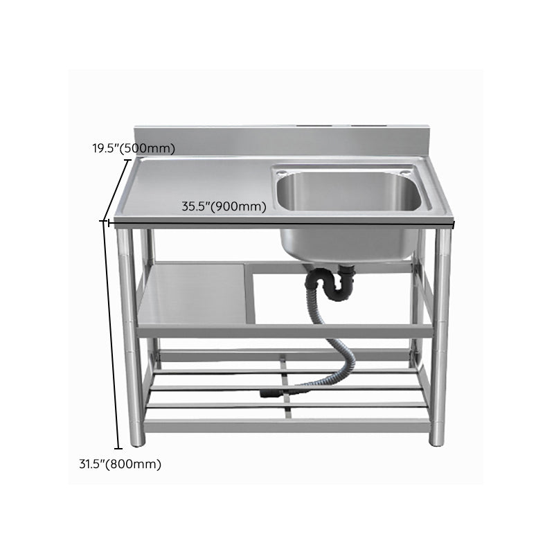 Modern Style Kitchen Sink All-in-one Stainless Steel Kitchen Sink with Drain Assembly Clearhalo 'Home Improvement' 'home_improvement' 'home_improvement_kitchen_sinks' 'Kitchen Remodel & Kitchen Fixtures' 'Kitchen Sinks & Faucet Components' 'Kitchen Sinks' 'kitchen_sinks' 7165309