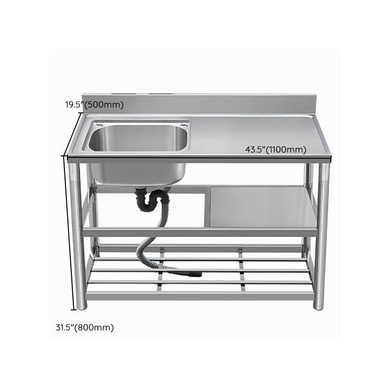 Modern Style Kitchen Sink All-in-one Stainless Steel Kitchen Sink with Drain Assembly Clearhalo 'Home Improvement' 'home_improvement' 'home_improvement_kitchen_sinks' 'Kitchen Remodel & Kitchen Fixtures' 'Kitchen Sinks & Faucet Components' 'Kitchen Sinks' 'kitchen_sinks' 7165315
