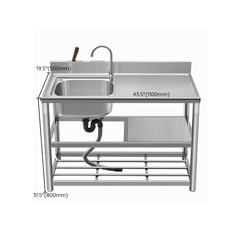 Modern Style Kitchen Sink All-in-one Stainless Steel Kitchen Sink with Drain Assembly Clearhalo 'Home Improvement' 'home_improvement' 'home_improvement_kitchen_sinks' 'Kitchen Remodel & Kitchen Fixtures' 'Kitchen Sinks & Faucet Components' 'Kitchen Sinks' 'kitchen_sinks' 7165316