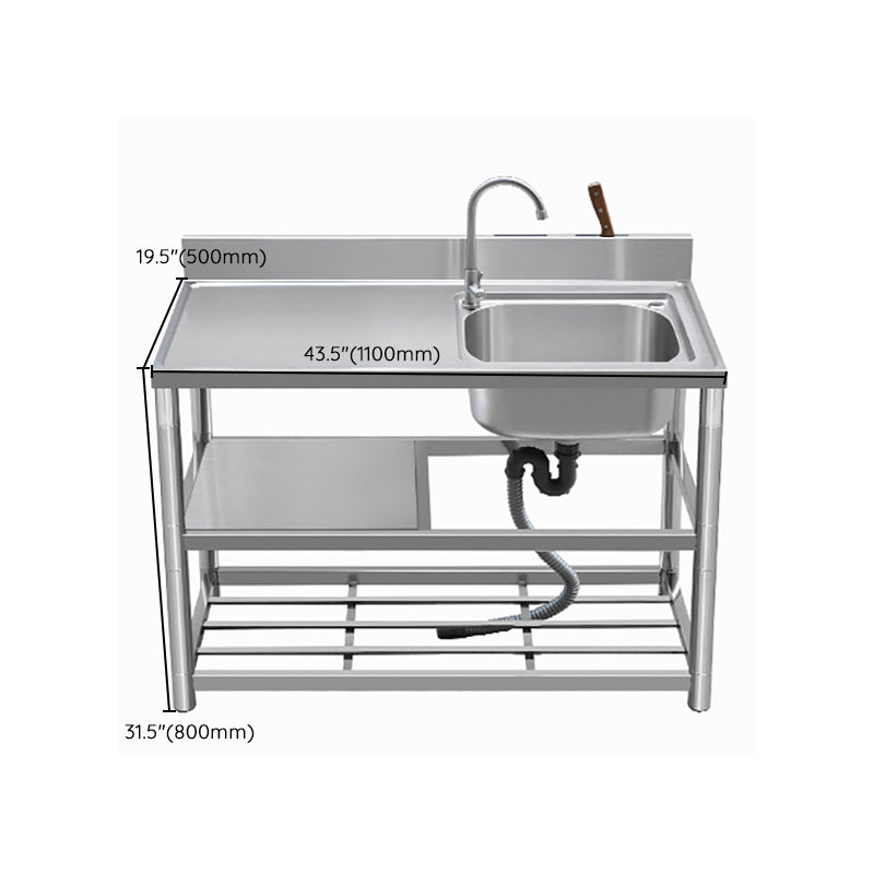 Modern Style Kitchen Sink All-in-one Stainless Steel Kitchen Sink with Drain Assembly Clearhalo 'Home Improvement' 'home_improvement' 'home_improvement_kitchen_sinks' 'Kitchen Remodel & Kitchen Fixtures' 'Kitchen Sinks & Faucet Components' 'Kitchen Sinks' 'kitchen_sinks' 7165318