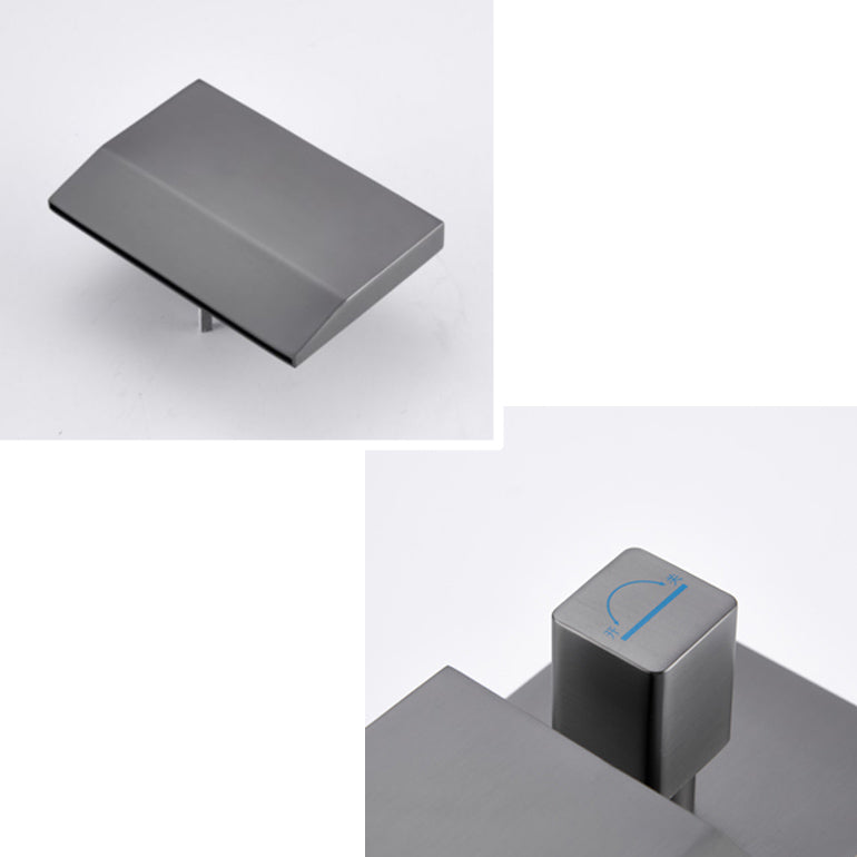 Deck Mounted Copper Roman Tub Faucet Waterfall Low Arc Roman Tub Faucet Set Clearhalo 'Bathroom Remodel & Bathroom Fixtures' 'Bathtub Faucets' 'bathtub_faucets' 'Home Improvement' 'home_improvement' 'home_improvement_bathtub_faucets' 7165491