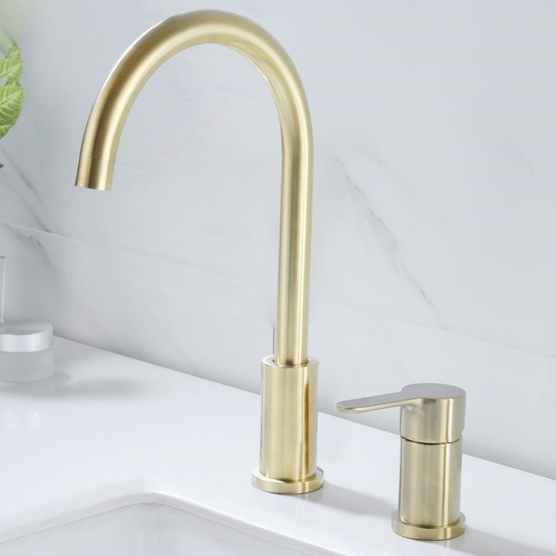 Modern Deck Mounted Tub Faucet Trim Metal Tub Faucet Trim with Hose Gold 2 Hole Faucets Clearhalo 'Bathroom Remodel & Bathroom Fixtures' 'Bathtub Faucets' 'bathtub_faucets' 'Home Improvement' 'home_improvement' 'home_improvement_bathtub_faucets' 7165498