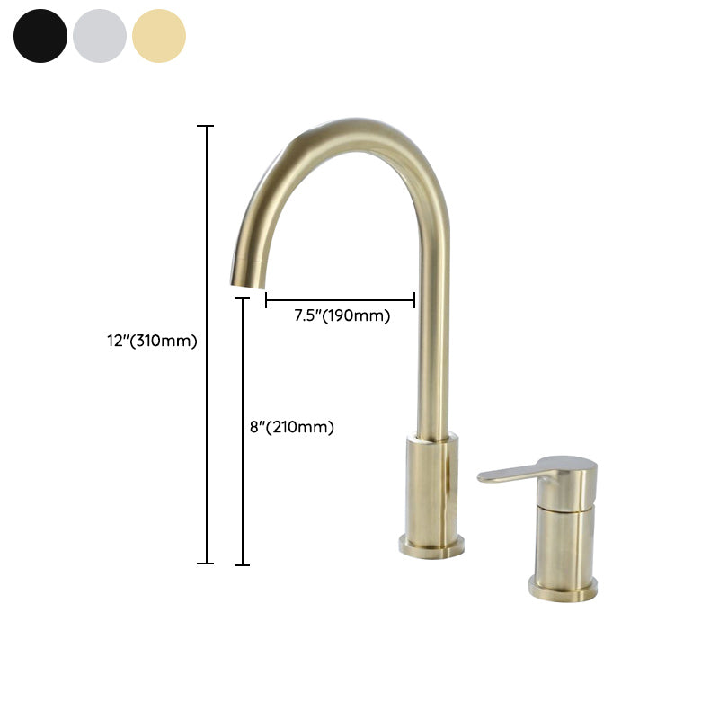Modern Deck Mounted Tub Faucet Trim Metal Tub Faucet Trim with Hose Clearhalo 'Bathroom Remodel & Bathroom Fixtures' 'Bathtub Faucets' 'bathtub_faucets' 'Home Improvement' 'home_improvement' 'home_improvement_bathtub_faucets' 7165519