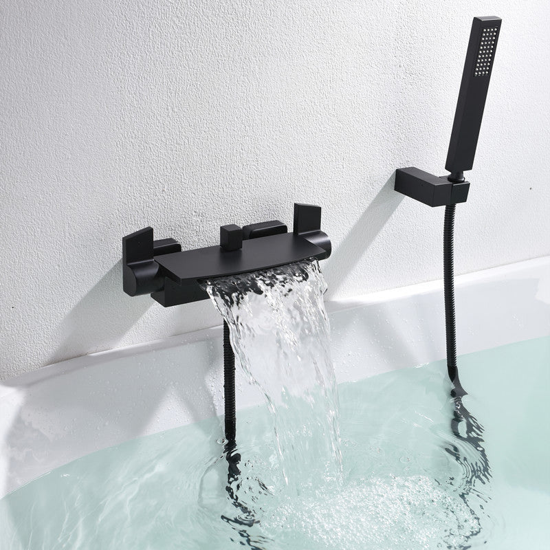 Classic Bath Faucet Solid Color Wall Mounted Waterfall Bathroom Faucet Clearhalo 'Bathroom Remodel & Bathroom Fixtures' 'Bathtub Faucets' 'bathtub_faucets' 'Home Improvement' 'home_improvement' 'home_improvement_bathtub_faucets' 7165563
