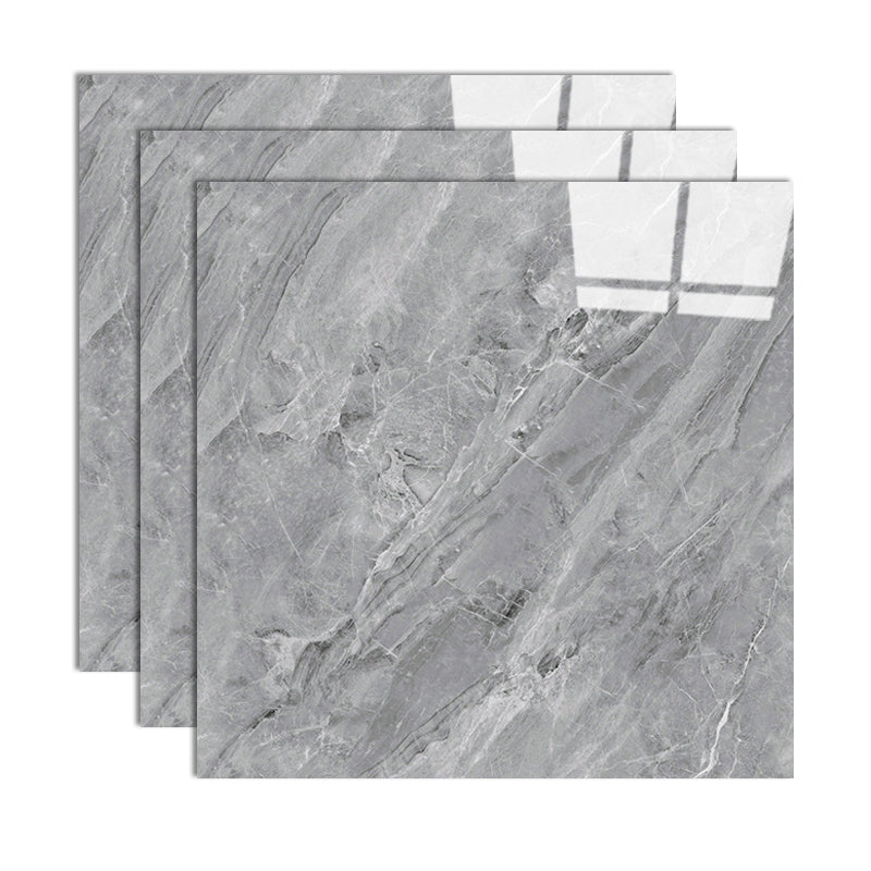 Modern Style Floor Tile Square Waterproof Straight Edge Floor Tile Dark Grey Silver Clearhalo 'Floor Tiles & Wall Tiles' 'floor_tiles_wall_tiles' 'Flooring 'Home Improvement' 'home_improvement' 'home_improvement_floor_tiles_wall_tiles' Walls and Ceiling' 7165693