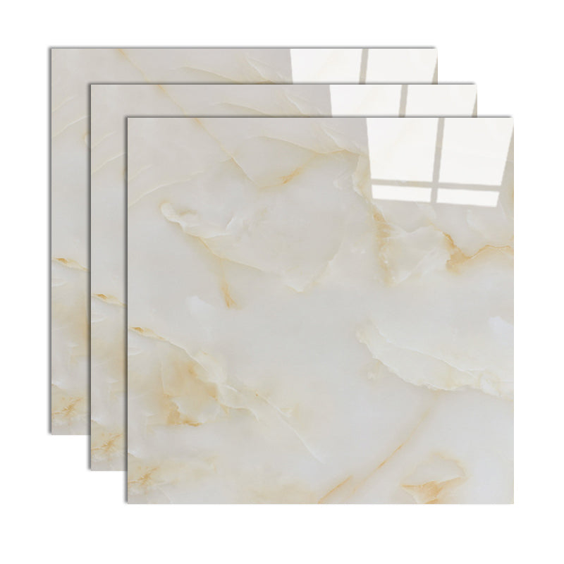 Modern Style Floor Tile Square Waterproof Straight Edge Floor Tile Yellow White Clearhalo 'Floor Tiles & Wall Tiles' 'floor_tiles_wall_tiles' 'Flooring 'Home Improvement' 'home_improvement' 'home_improvement_floor_tiles_wall_tiles' Walls and Ceiling' 7165703